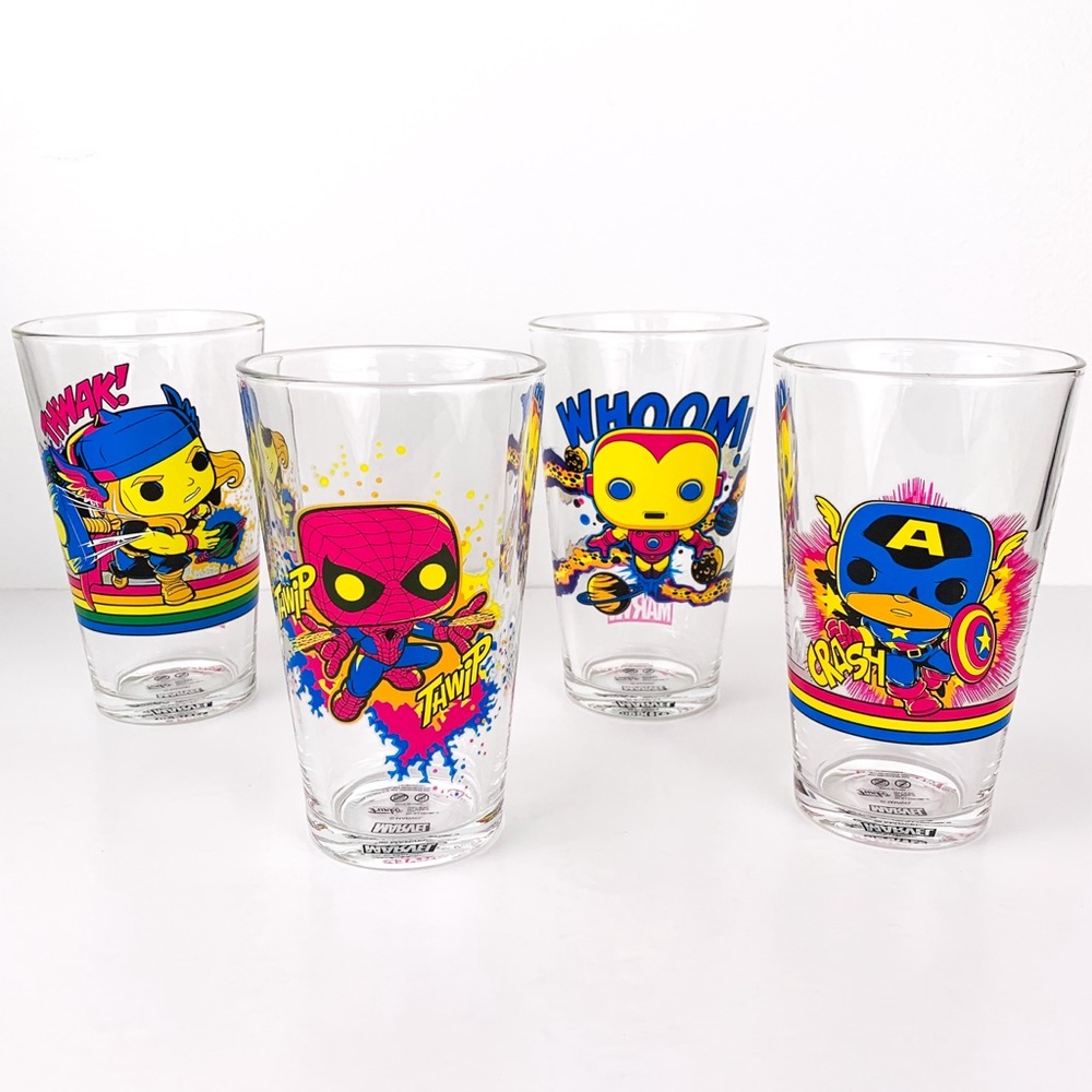 Marvel Funko Avengers blacklight glasses Thor, Spiderman, Iron Man, Cap America